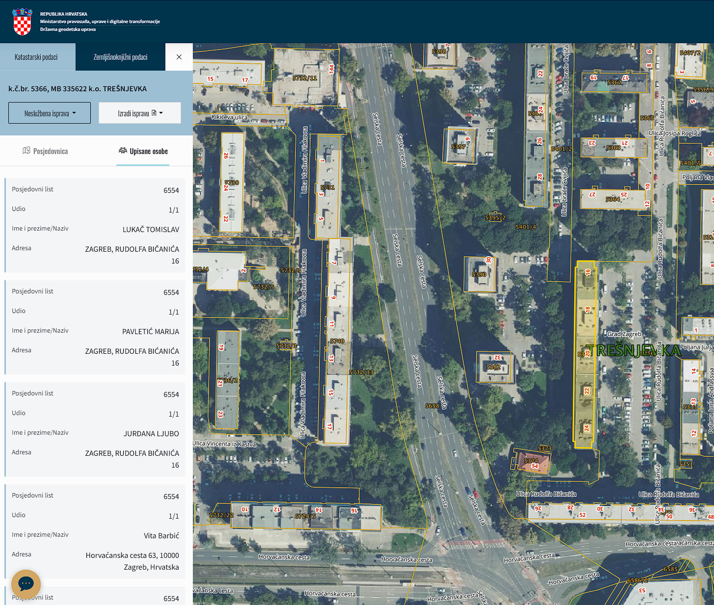 Pregled sučelja portala Uređena zemlja
